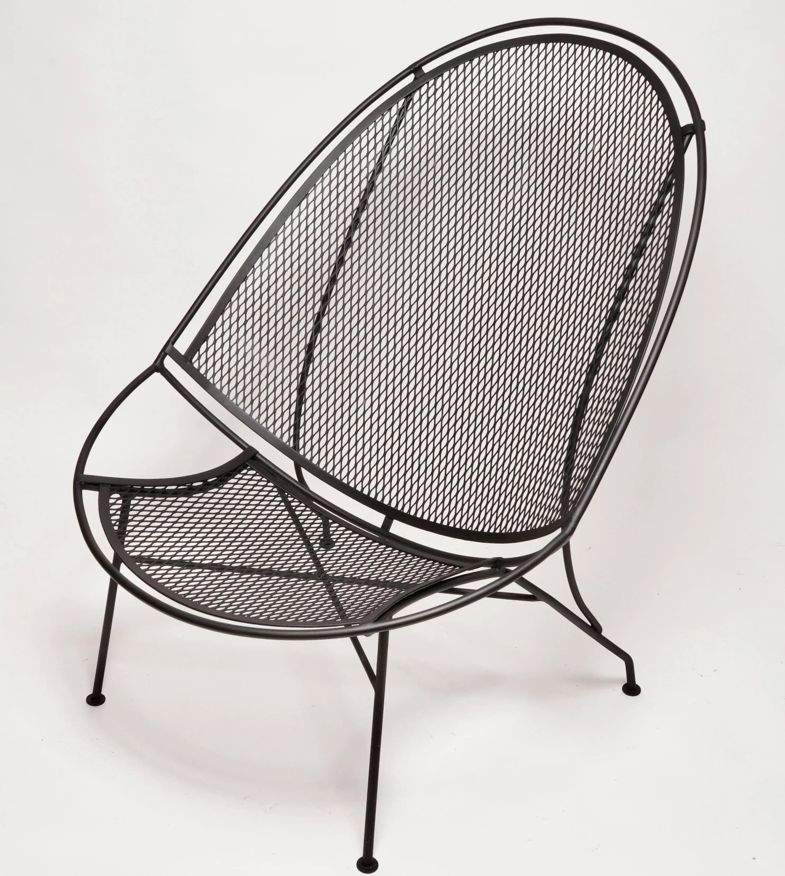 Vintage Salterini Mid-Century Modern Radar Black Metal Patio Chair, Attributed - 6