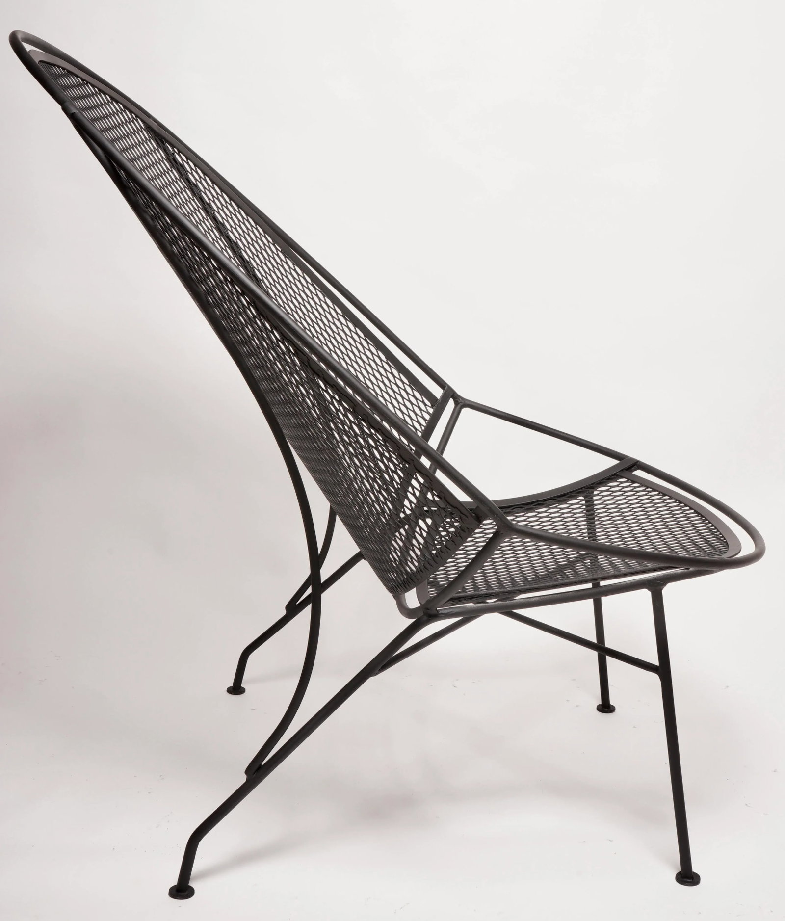 Vintage Salterini Mid-Century Modern Radar Black Metal Patio Chair, Attributed - 8