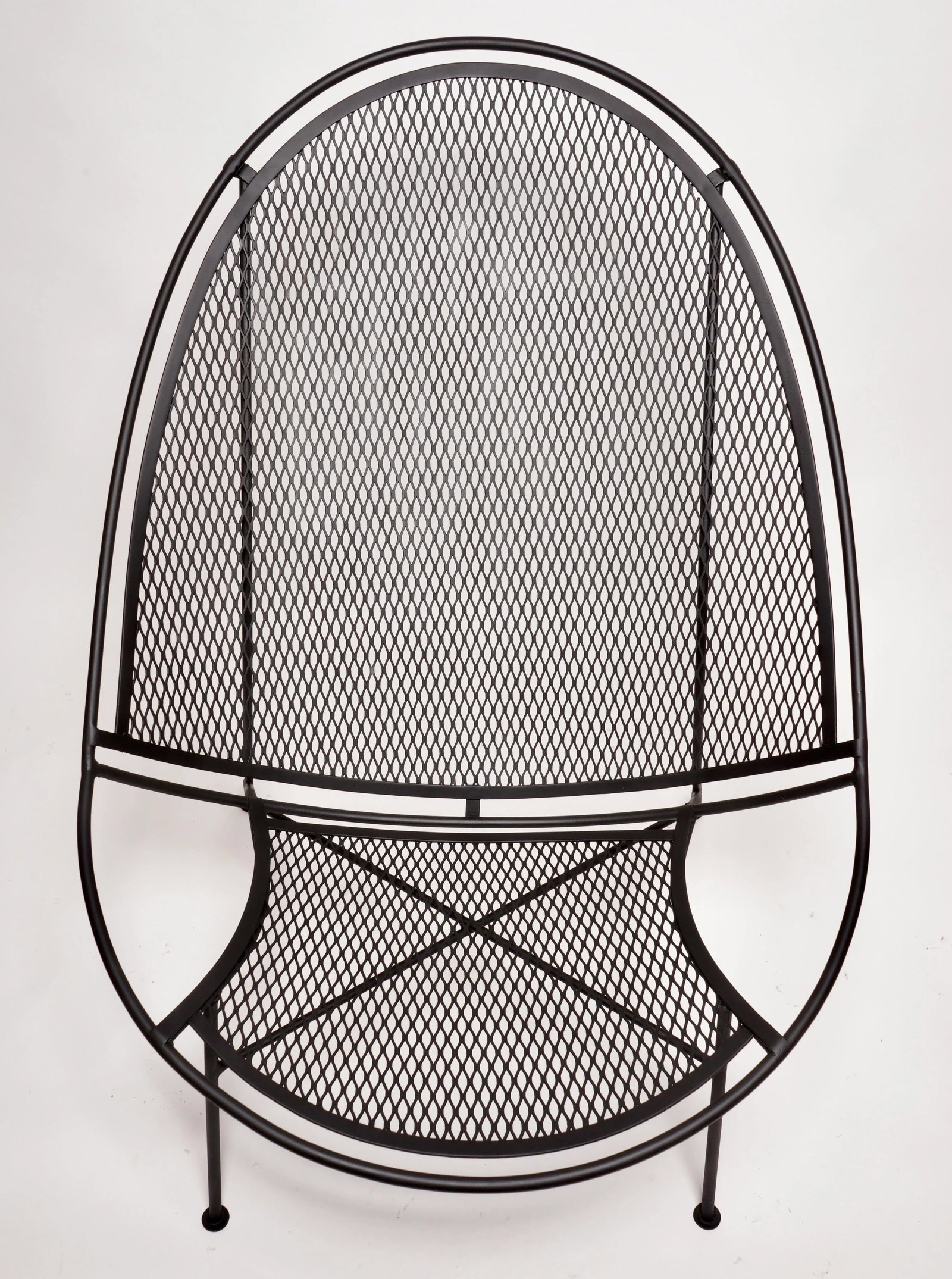 Vintage Salterini Mid-Century Modern Radar Black Metal Patio Chair, Attributed - 9