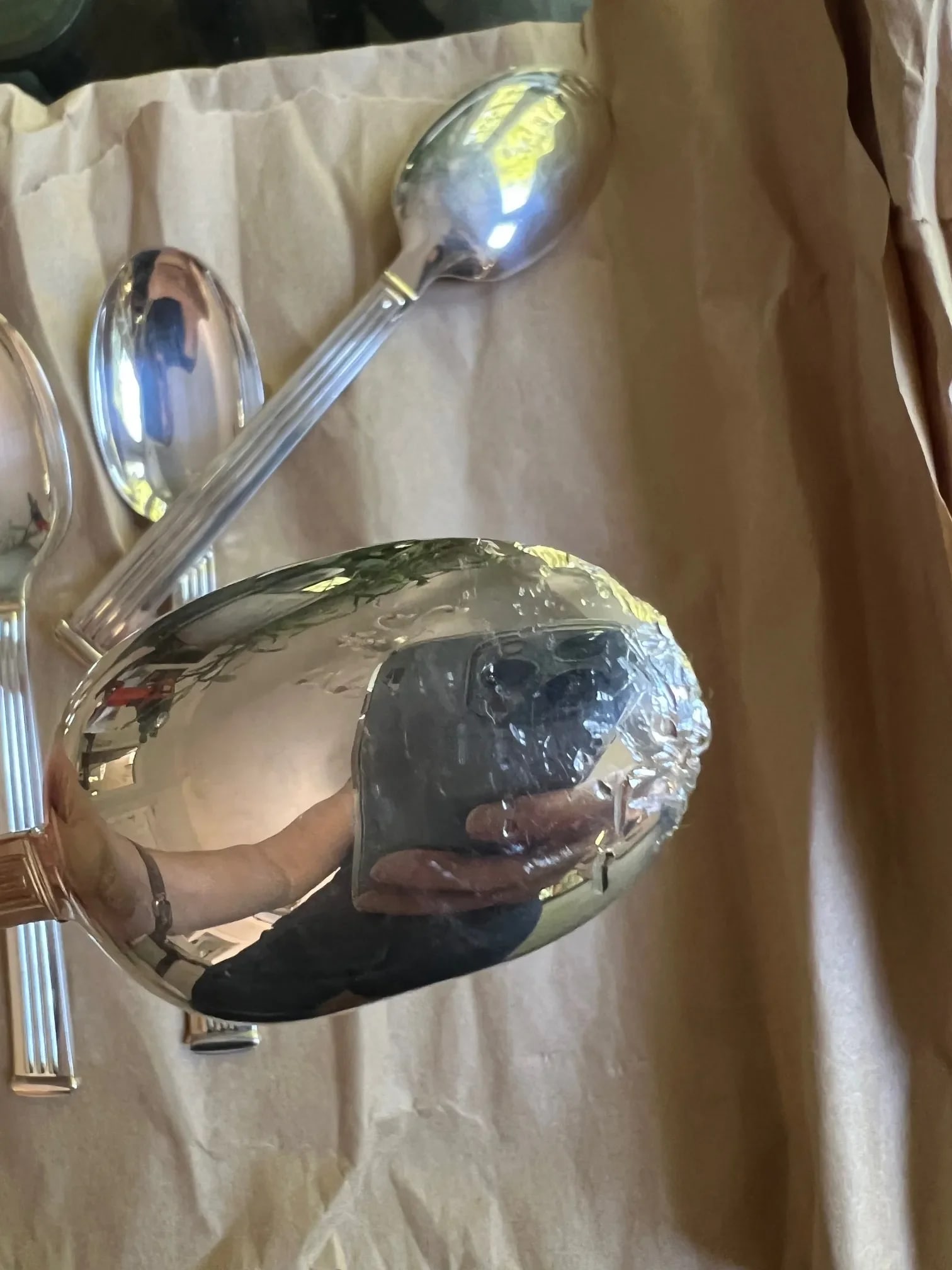 Late 20th Century Christofle Triade Gold Flatware Service for 8 - Set of 40 - 5