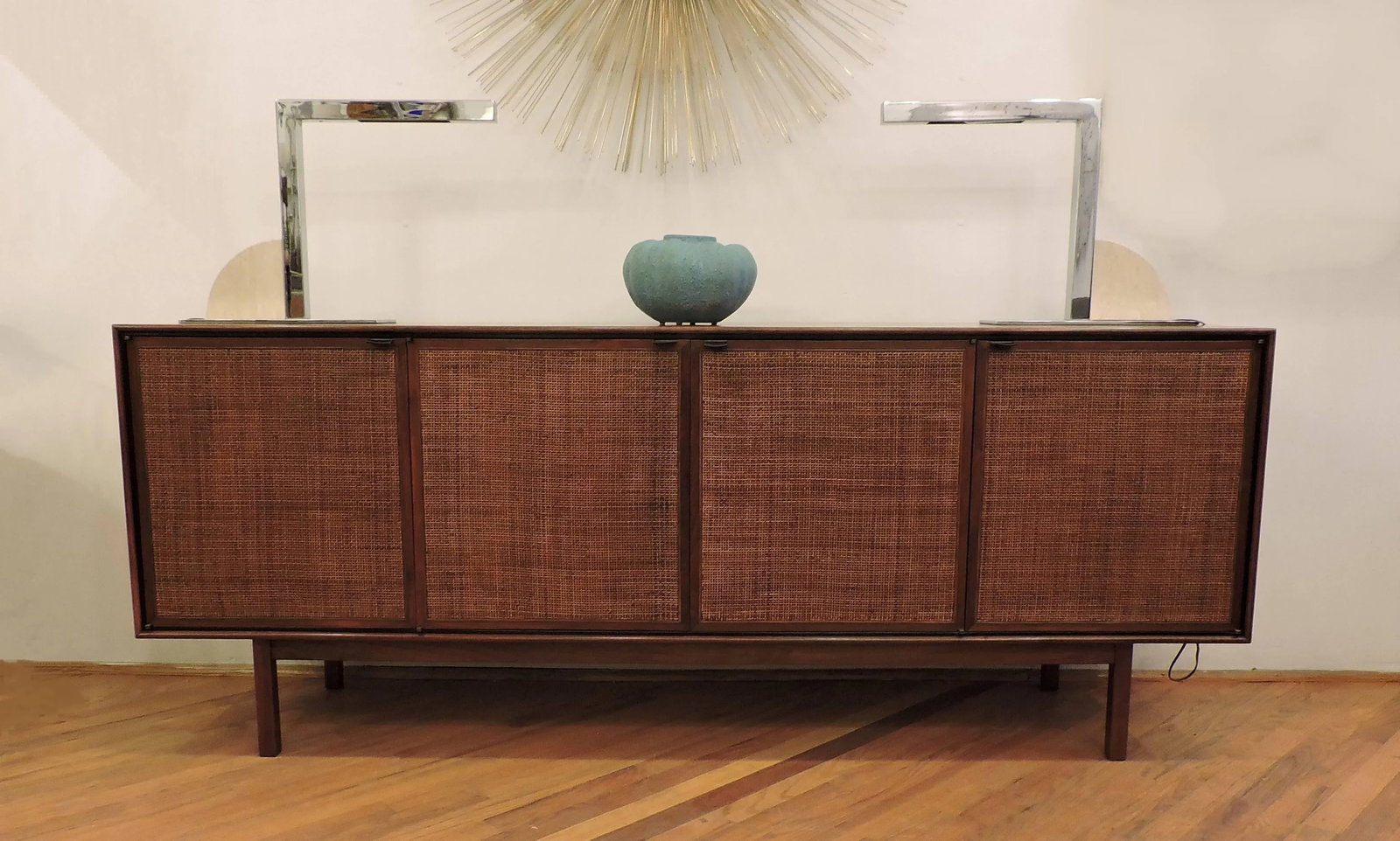 George Kovacs Mid-Century Modern Minimalist Chrome and Travertine Desk or Table Lamps - a Pair - 10