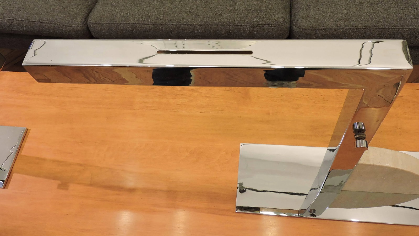 George Kovacs Mid-Century Modern Minimalist Chrome and Travertine Desk or Table Lamps - a Pair - 6
