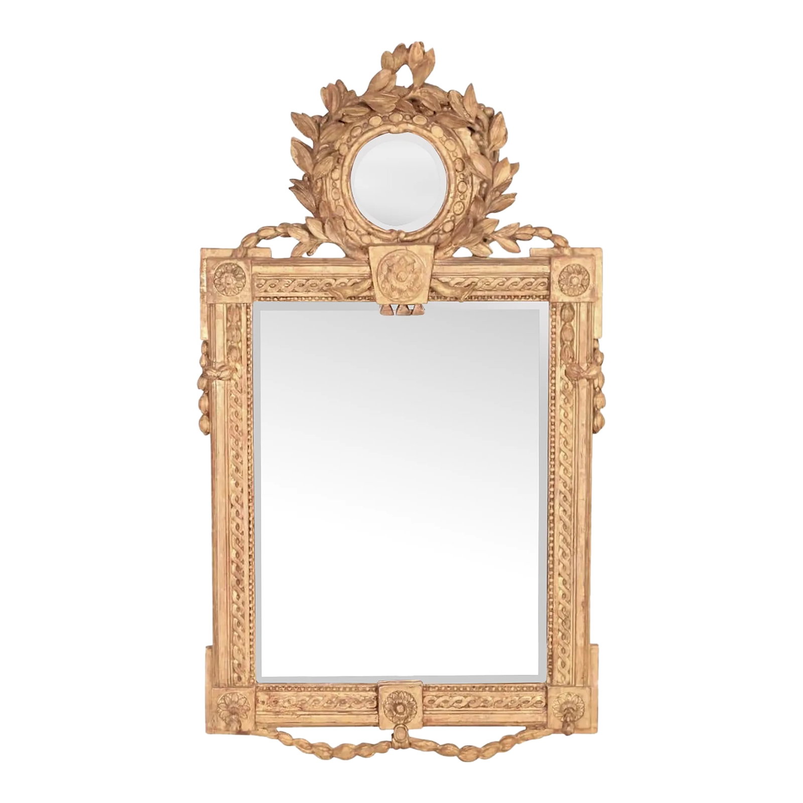 Italian Giltwood Neoclassical Mirror With Laurel Crest (1 of 14)