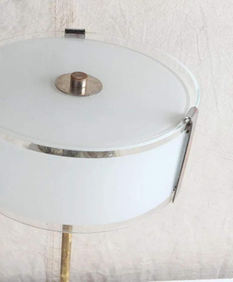 Mid-Century Modern Chrome and Frosted Glass Table Lamps - a Pair - 7