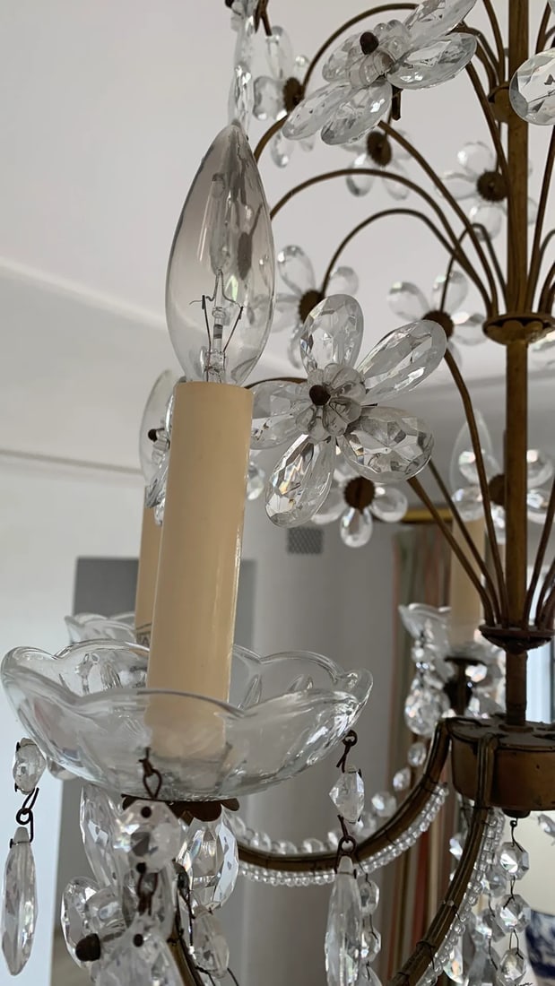 Vintage 1950s Crystal Italian Chandelier - 3