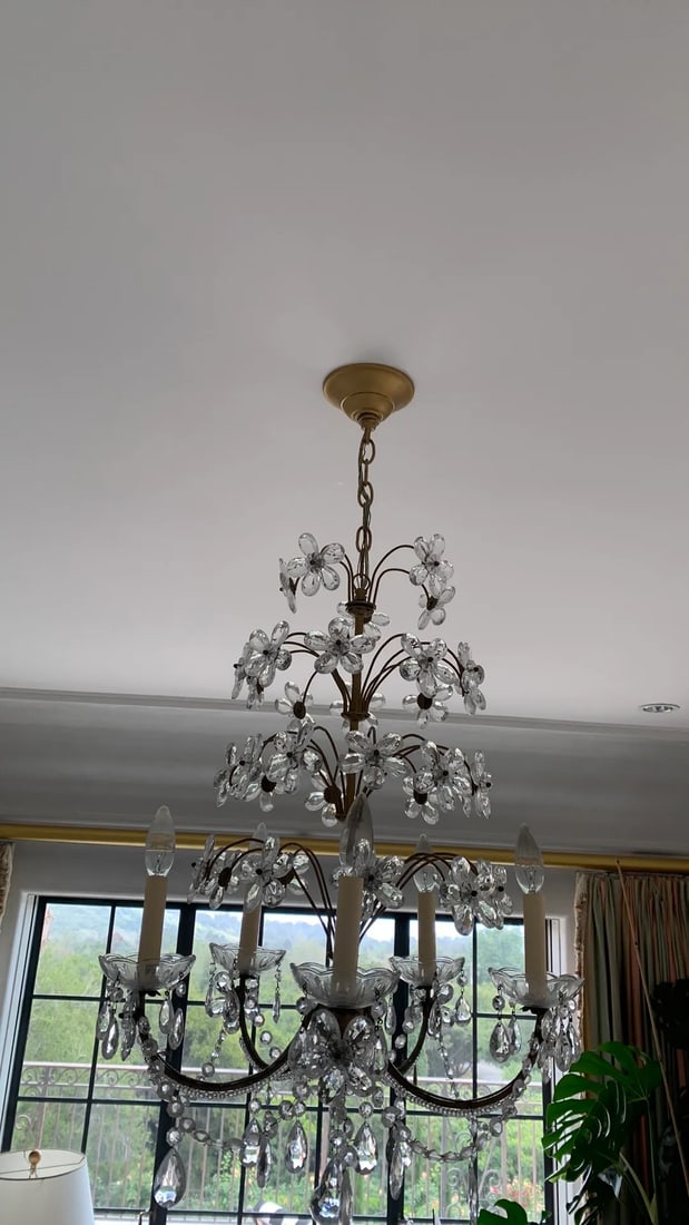 Vintage 1950s Crystal Italian Chandelier - 4