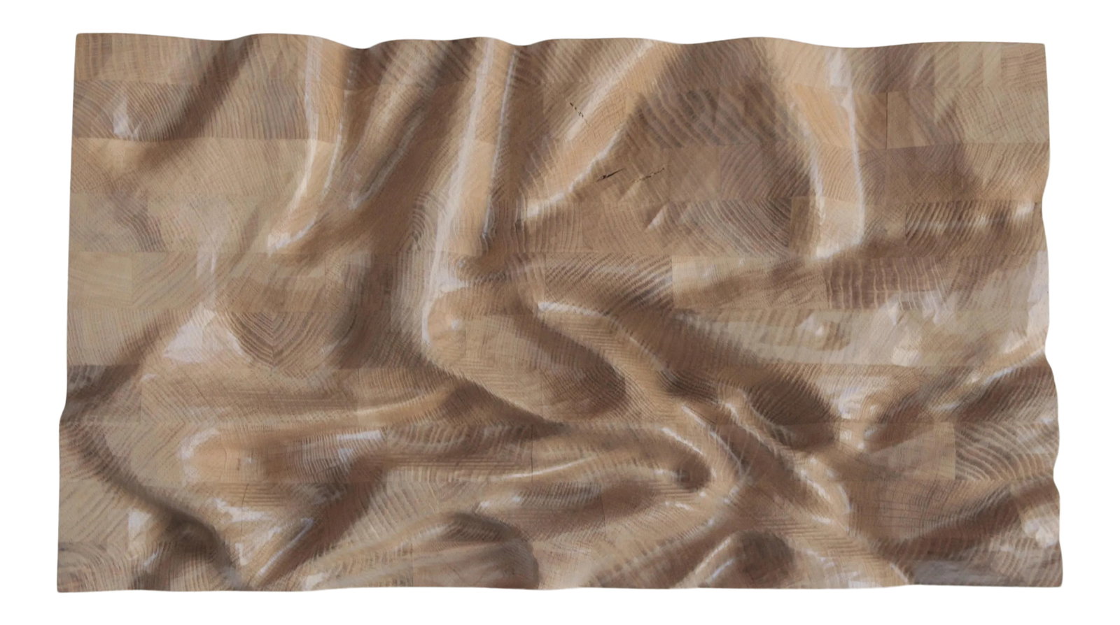 Ripple 01 Contemporary Wall Sculpture: Parametric piece of art. The piece is titled: Ripple 01. Condition: Imperfections: No Imperfections Condition Notes: Made in July of 2019 Materials & Techniques: Oak Details: What type of item is