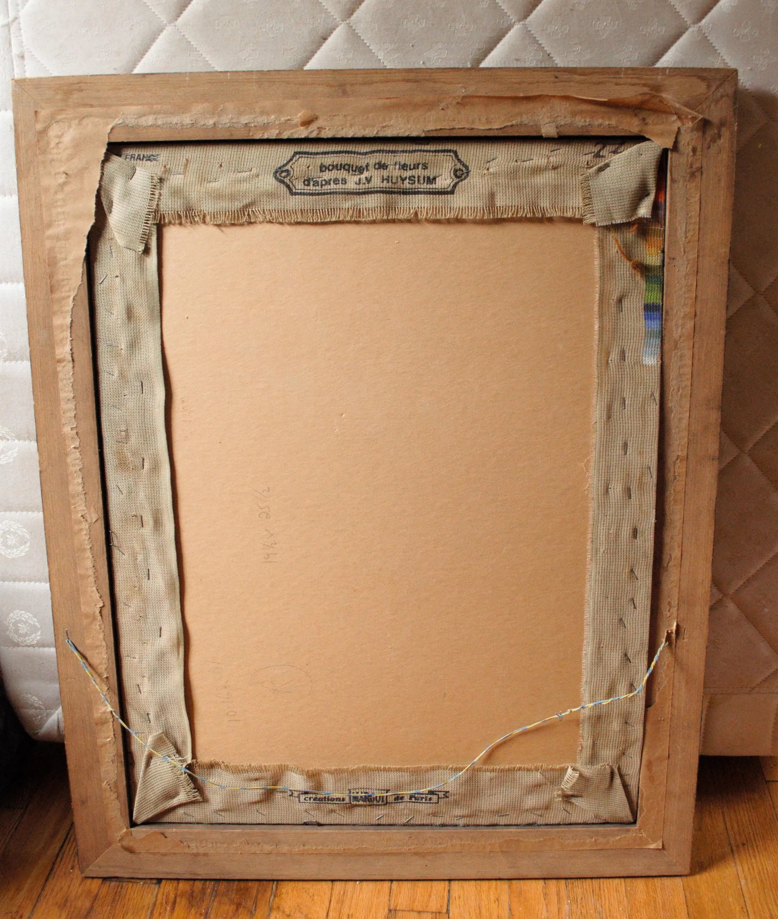 1960s Vintage Framed Needlepoint Textile Art - 4