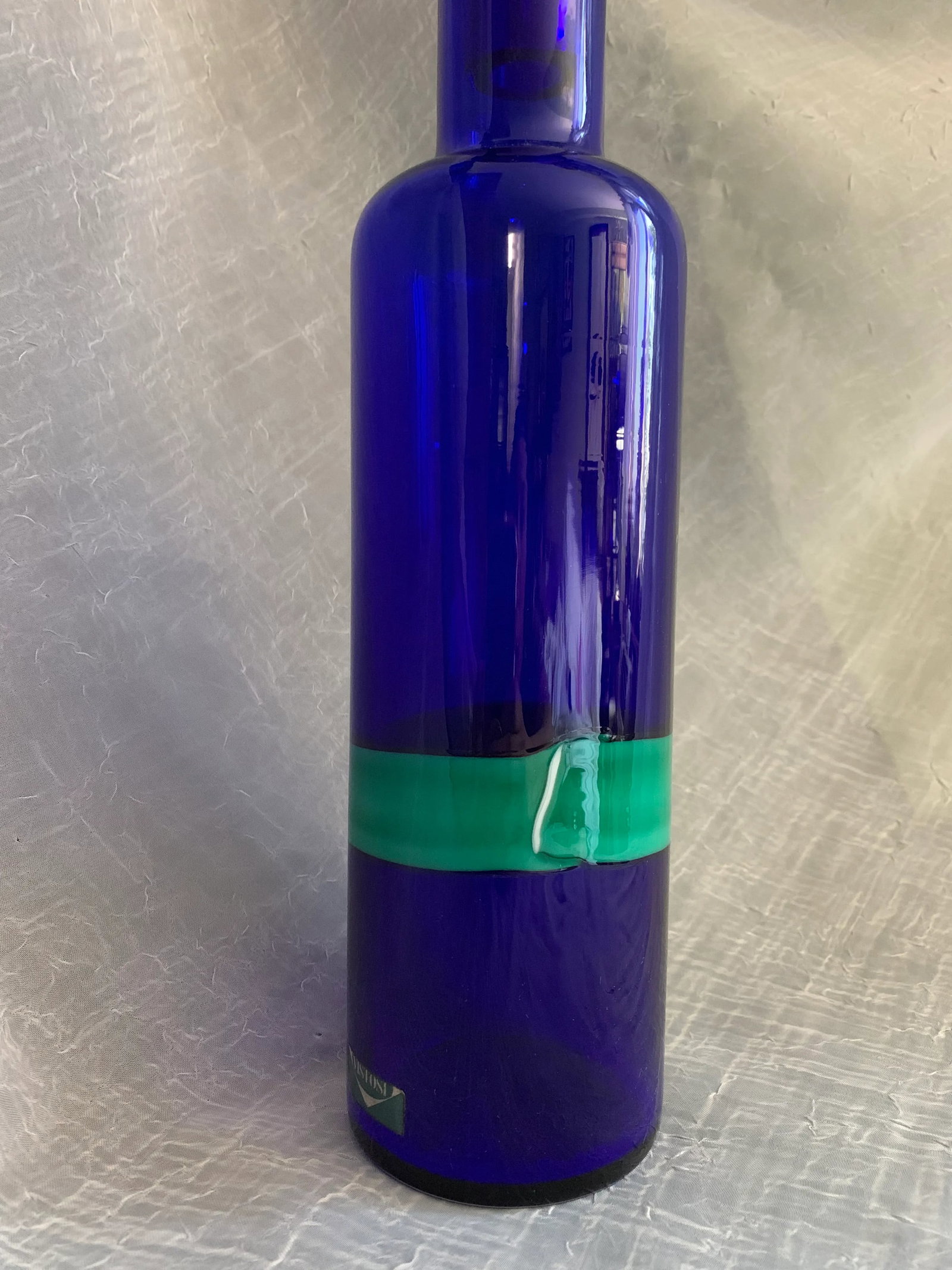 1950s Vintage Fulvio Bianconi Vistosi Cobalt Blue "Fasce Orizzontale" Murano Glass Bottle Decanter - 10