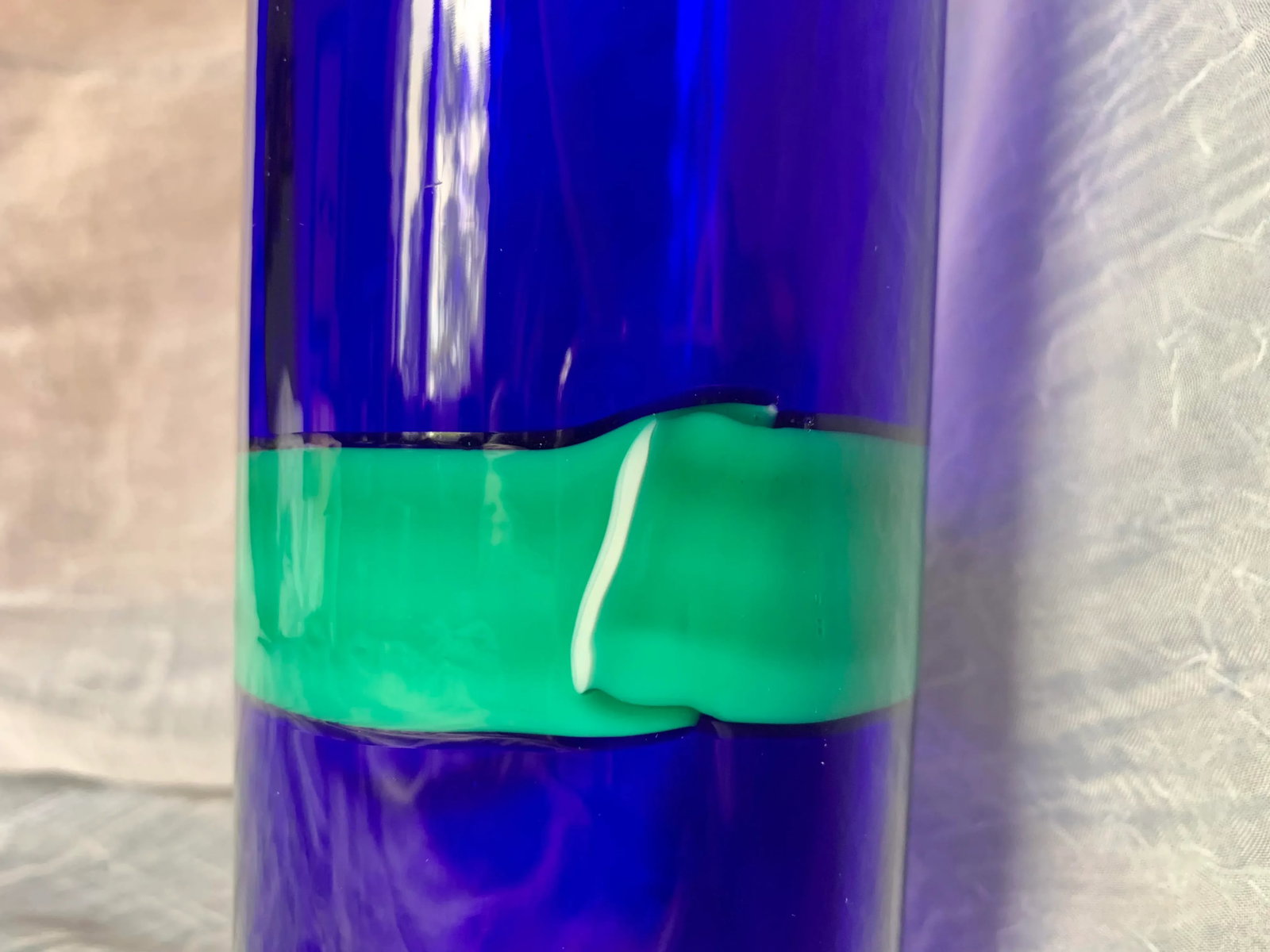 1950s Vintage Fulvio Bianconi Vistosi Cobalt Blue "Fasce Orizzontale" Murano Glass Bottle Decanter - 6