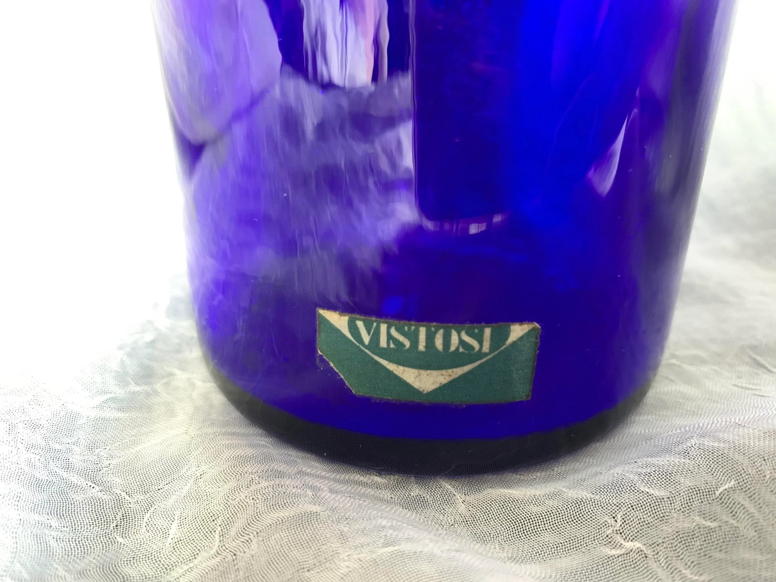 1950s Vintage Fulvio Bianconi Vistosi Cobalt Blue "Fasce Orizzontale" Murano Glass Bottle Decanter - 7