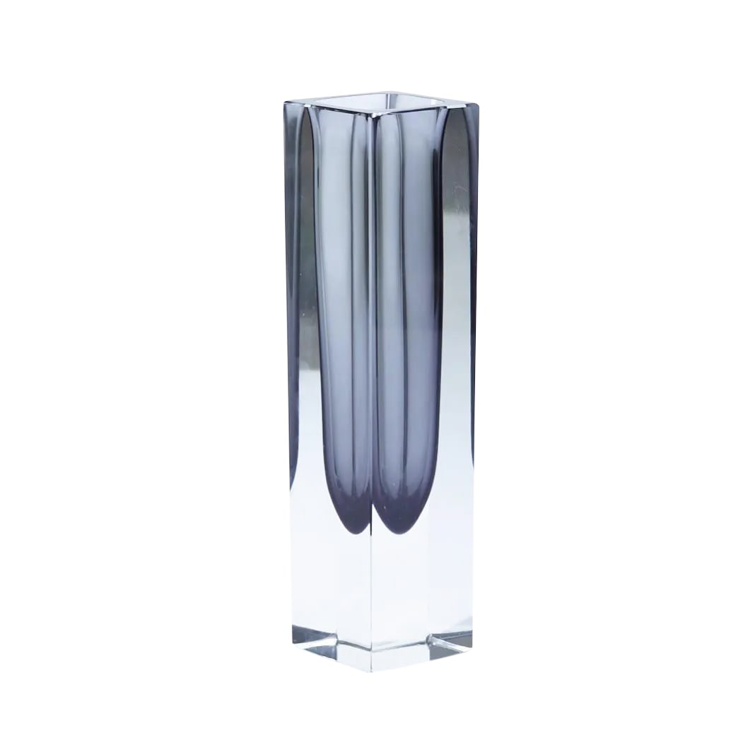 Vintage Dark Green Faceted Sommerso Murano Glass Vase: Vintage dark green faceted Sommerso Murano glass vase made in Italy circa 1960s Measures 12" high, 3" wide and 3" deep In very good condition Condition: Alterations: Original Condition Unaltered