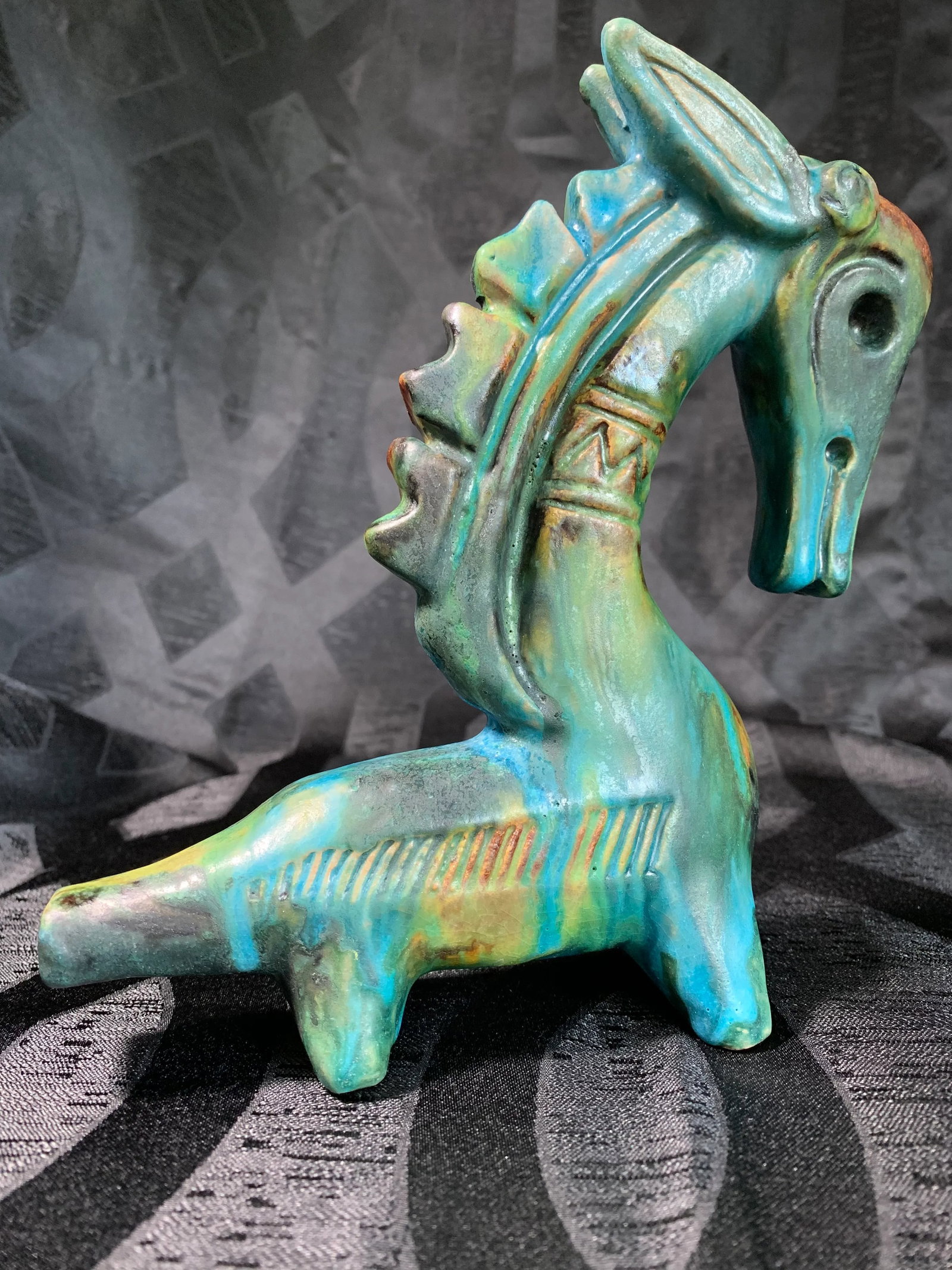 1950s Vintage Alvino Bagni "Sea Garden" Italian Sea Horse Pottery Sculpture - 2