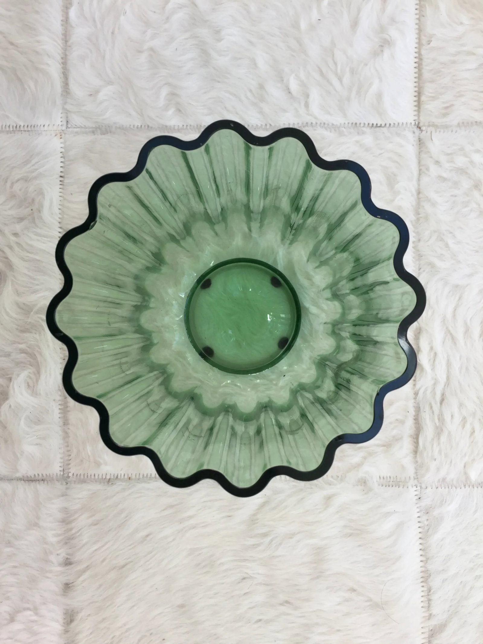 1930's Green "Lotus" Vase by George Sakier for Fostoria Glass Company - 5