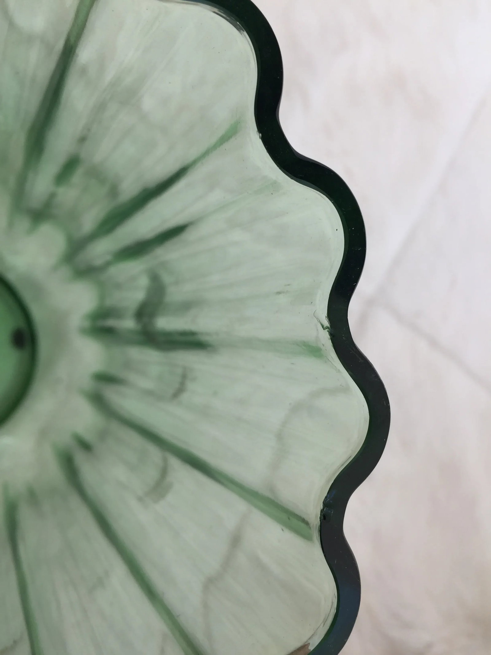 1930's Green "Lotus" Vase by George Sakier for Fostoria Glass Company - 7