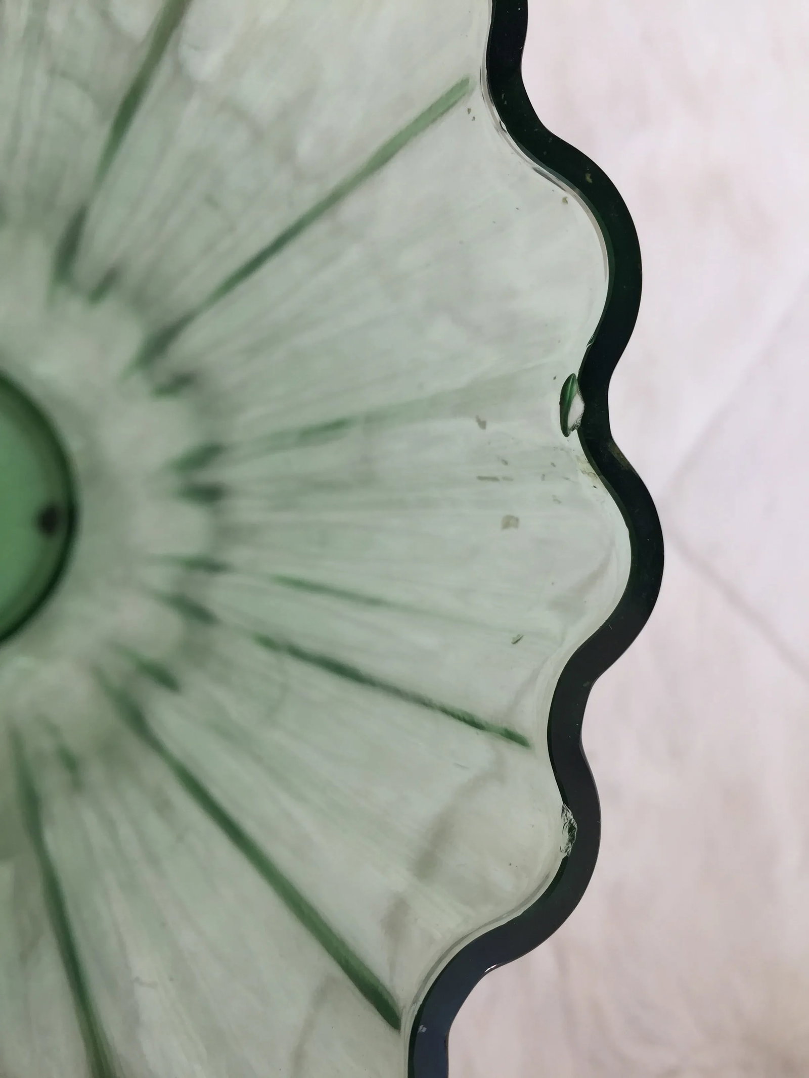 1930's Green "Lotus" Vase by George Sakier for Fostoria Glass Company - 8
