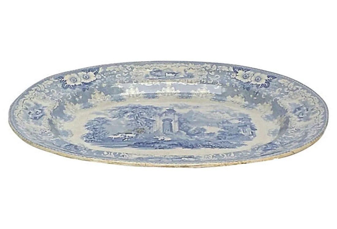 Antique Palace Garden Transferware Platter - 2