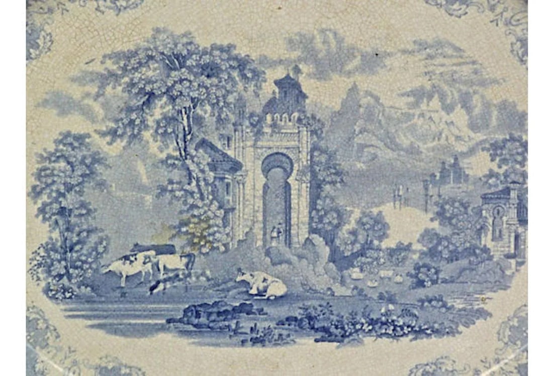 Antique Palace Garden Transferware Platter - 3