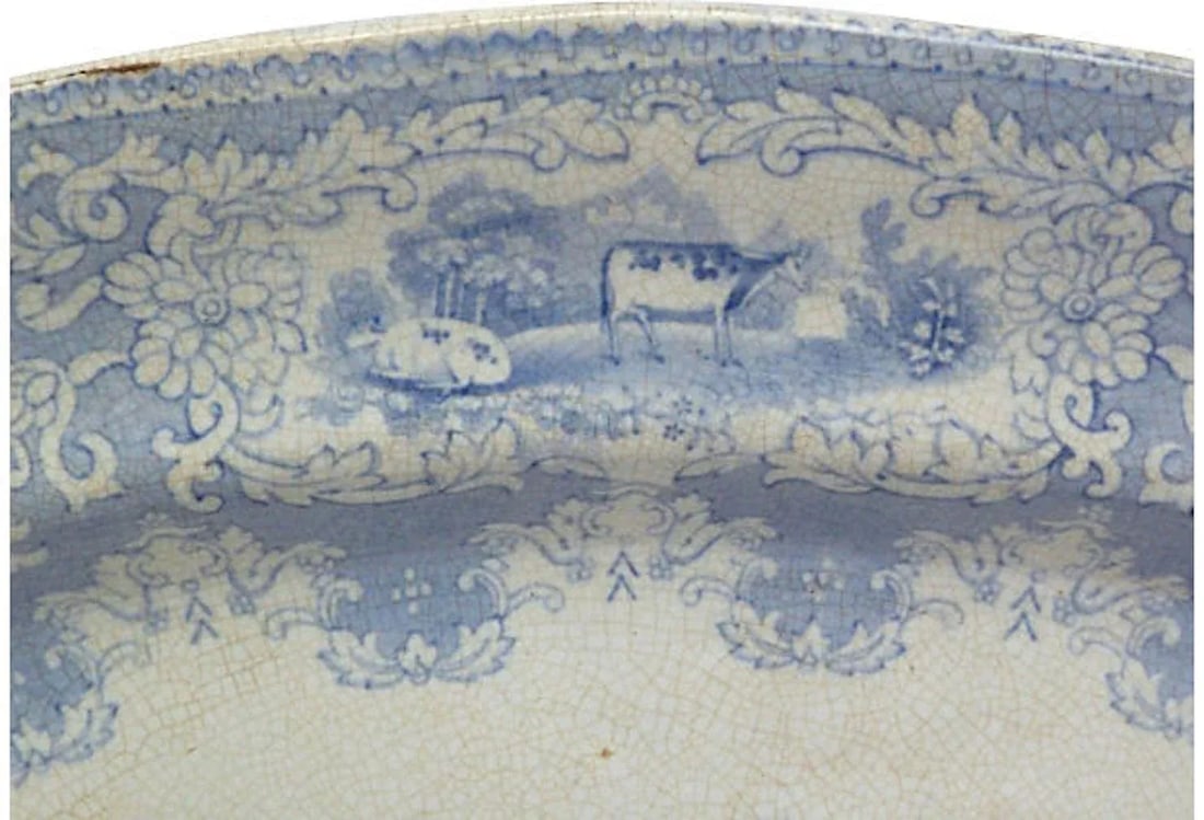Antique Palace Garden Transferware Platter - 4