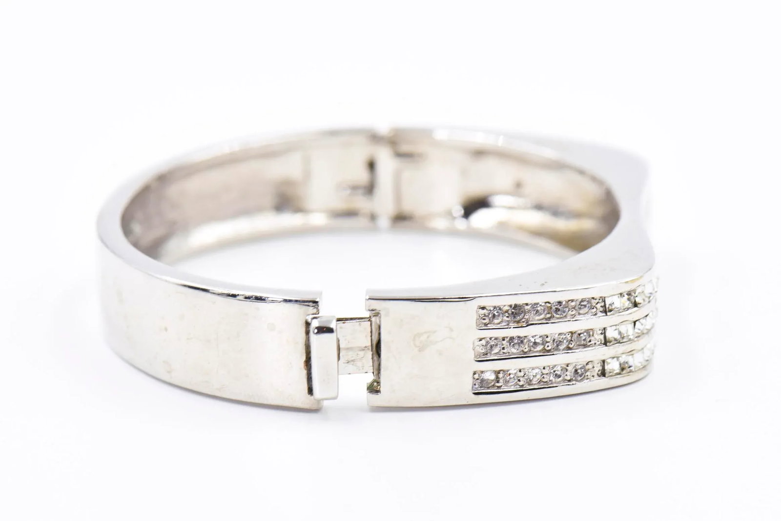 Italian Stackable Crystal Wave Bangles Bracelets Set of 3 - 4