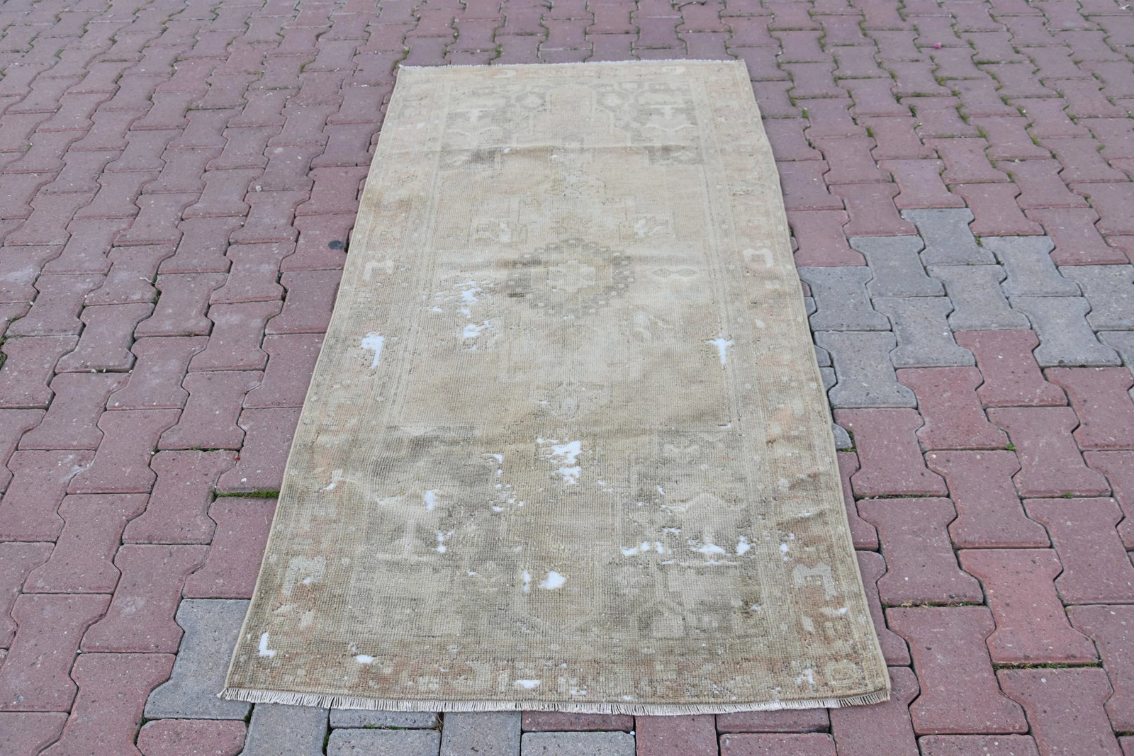 1960s Vintage Turkish Faded Oushak Handmade Oriental Area Rug Hand Knotted Rug - 12