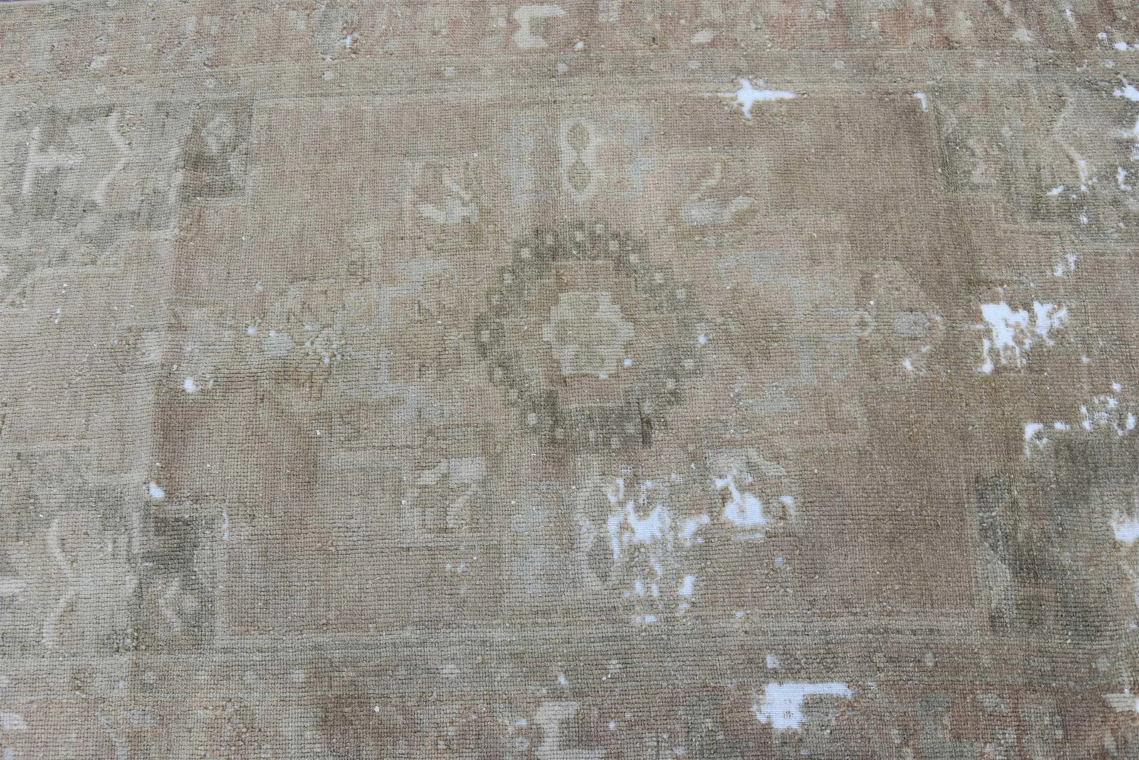 1960s Vintage Turkish Faded Oushak Handmade Oriental Area Rug Hand Knotted Rug - 5