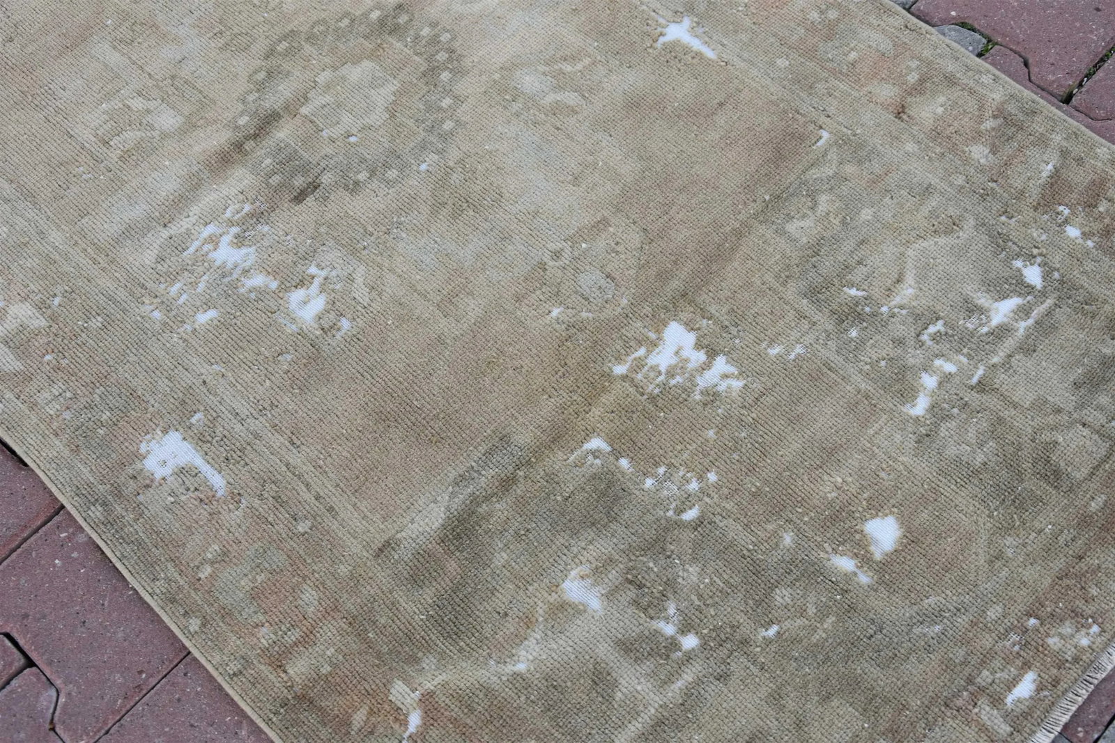 1960s Vintage Turkish Faded Oushak Handmade Oriental Area Rug Hand Knotted Rug - 8