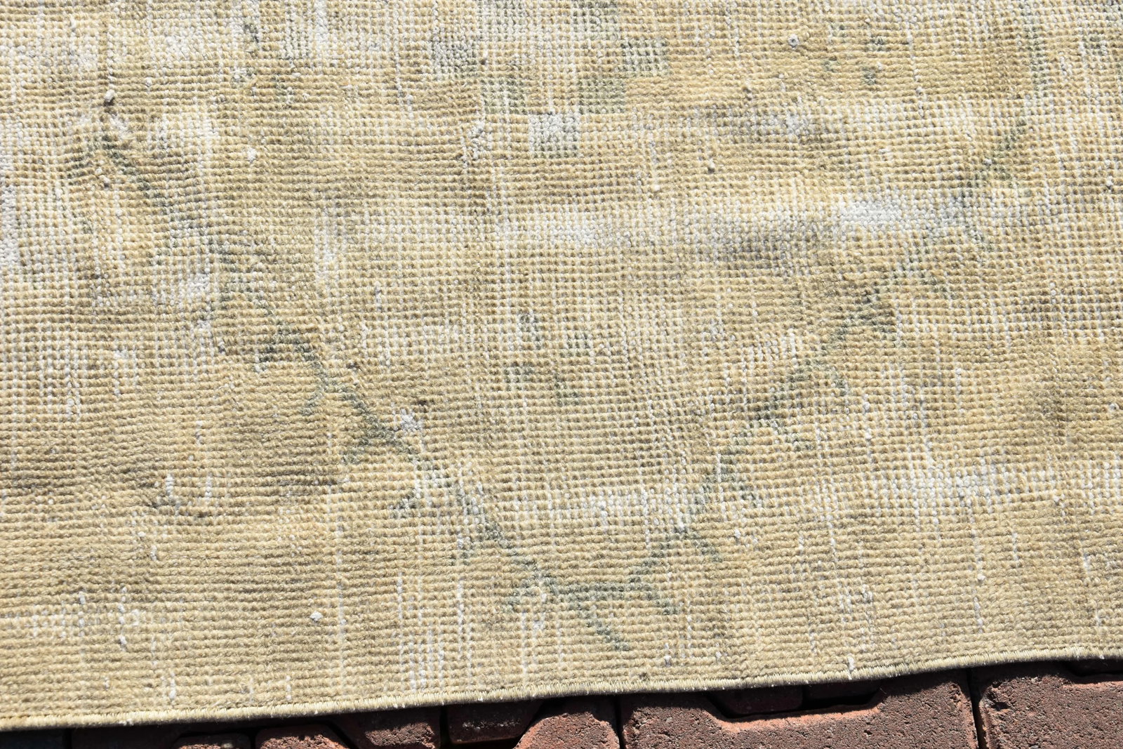 1960s Vintage Turkish Beige Color Handmade Anatolian Wool Runner Rug - 8