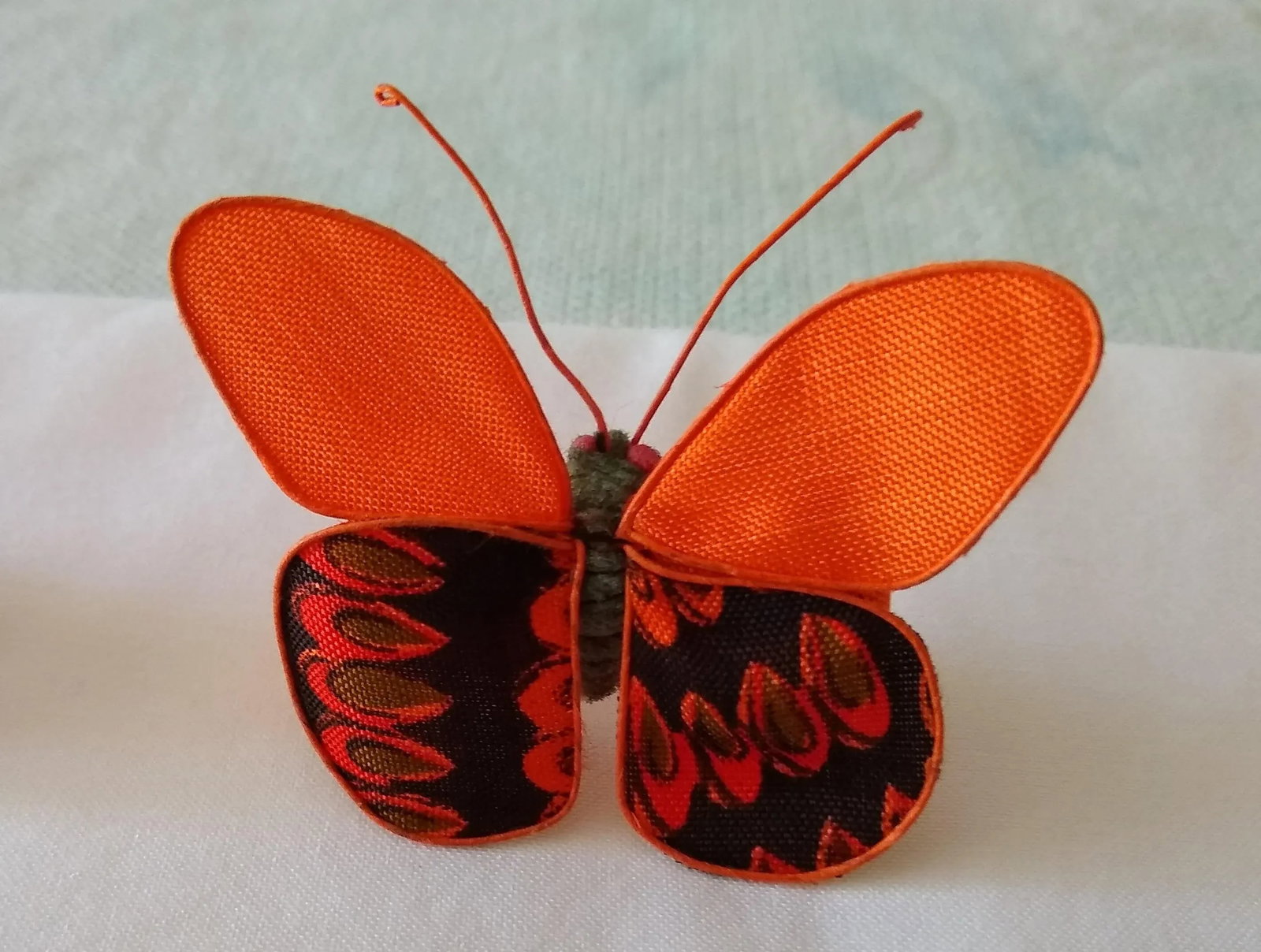 Vintage Set of Ten Hand Painted on Silk Butterfly Napkin Rings - 4