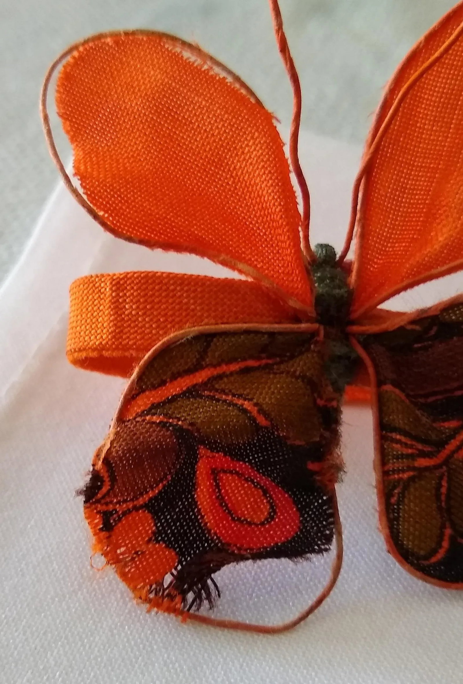 Vintage Set of Ten Hand Painted on Silk Butterfly Napkin Rings - 5