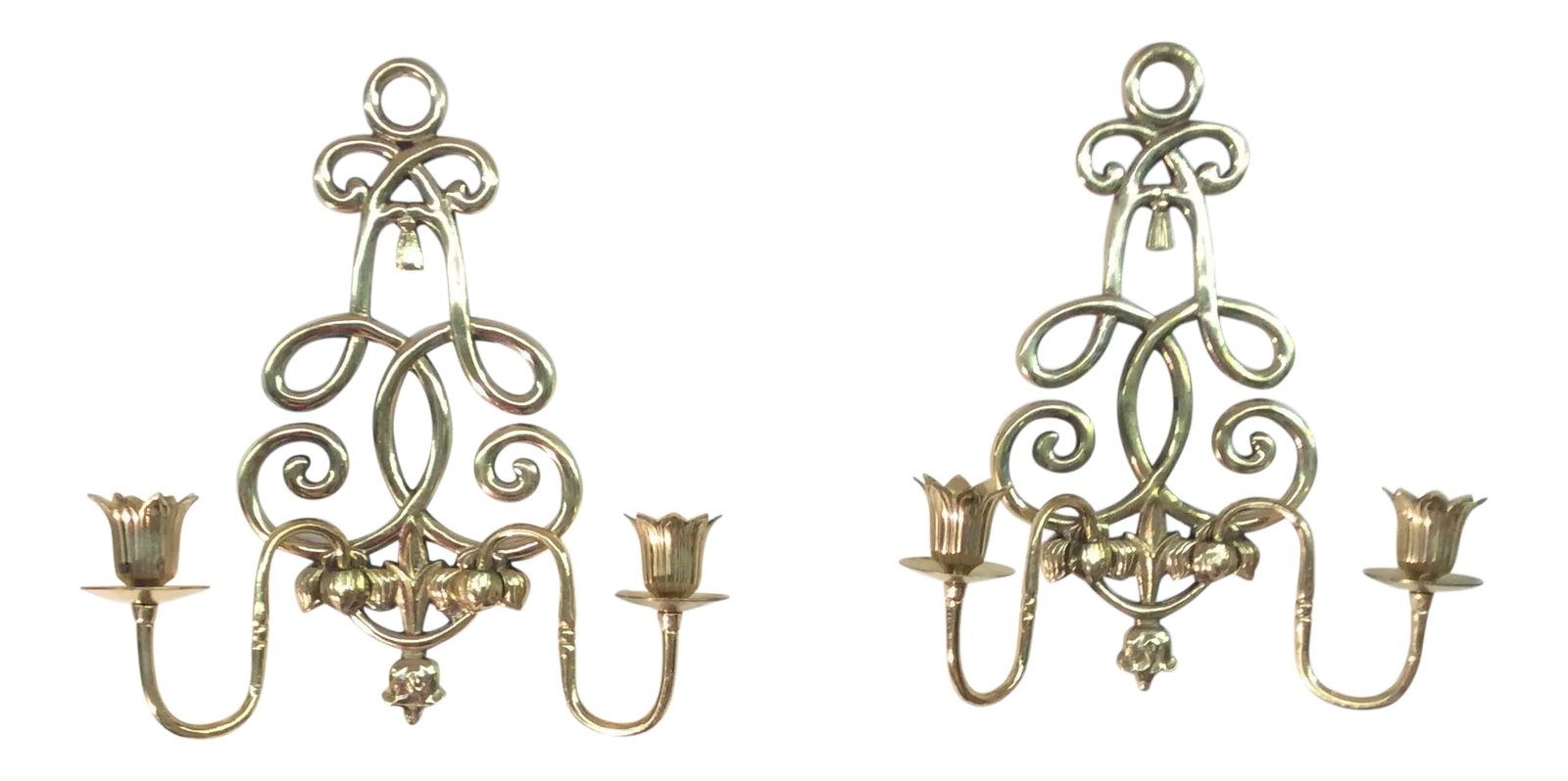 Mid Century Hollywood Regency Gold Wall Sconces - a Pair: Mid Century Hollywood Regency Gold Wall Sconces. We ALWAYS accept reasonable offers. Before it's gone forever... MAKE AN OFFER Condition: Alterations: Original Condition Unaltered Imperfections: Some 
