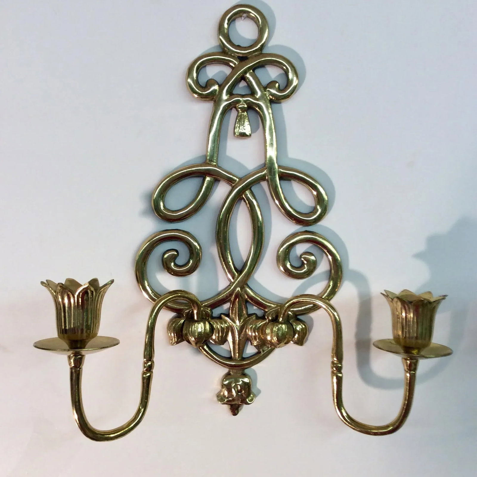 Mid Century Hollywood Regency Gold Wall Sconces - a Pair - 3