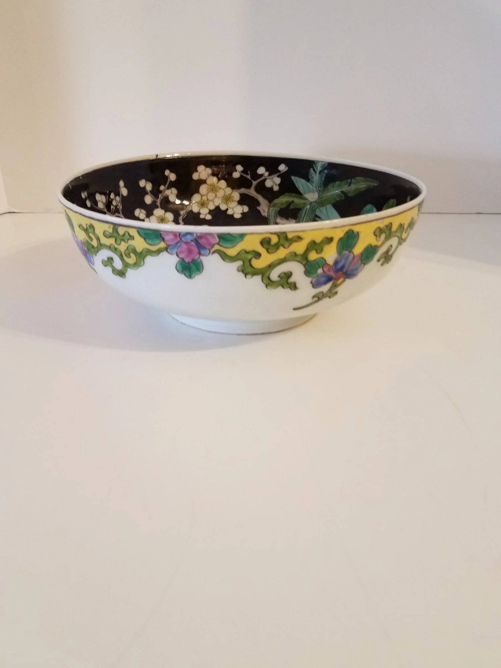 Antique Cloisonne Japanese "Nippon" Hand Painted Enamel Peacock Floral Bowl Marked - 2