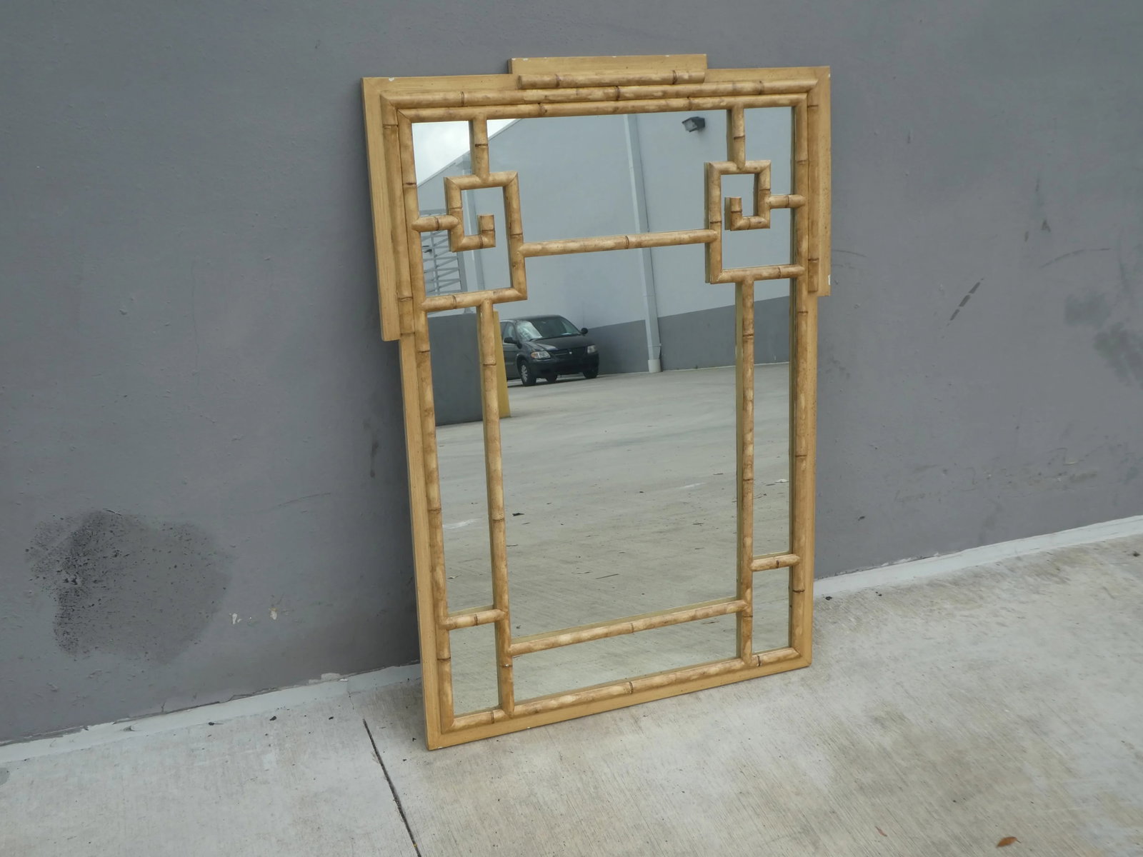 Vintage Faux Bamboo Wood Mirror - 4
