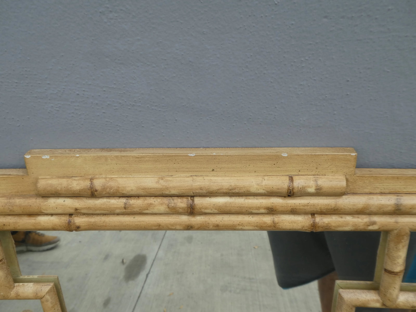 Vintage Faux Bamboo Wood Mirror - 5