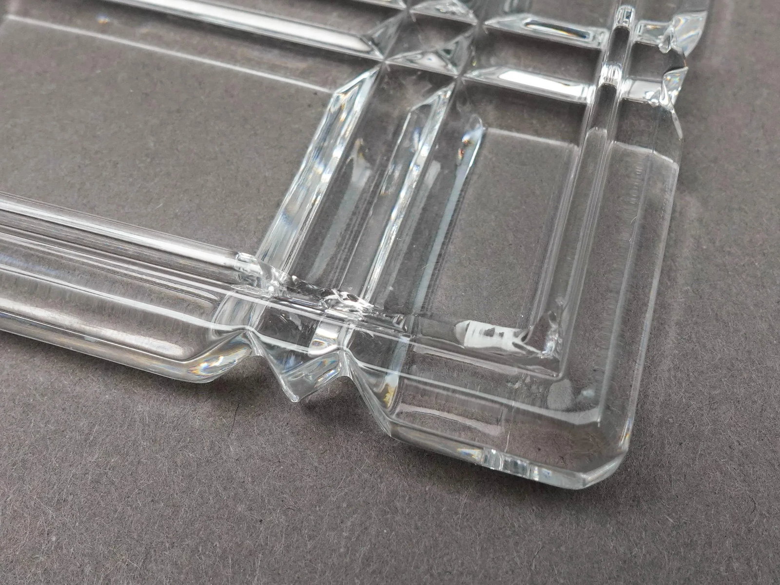 Ralph Lauren Vintage Glen Plaid Crystal Cut Glass Trinket Dresser Box - 10
