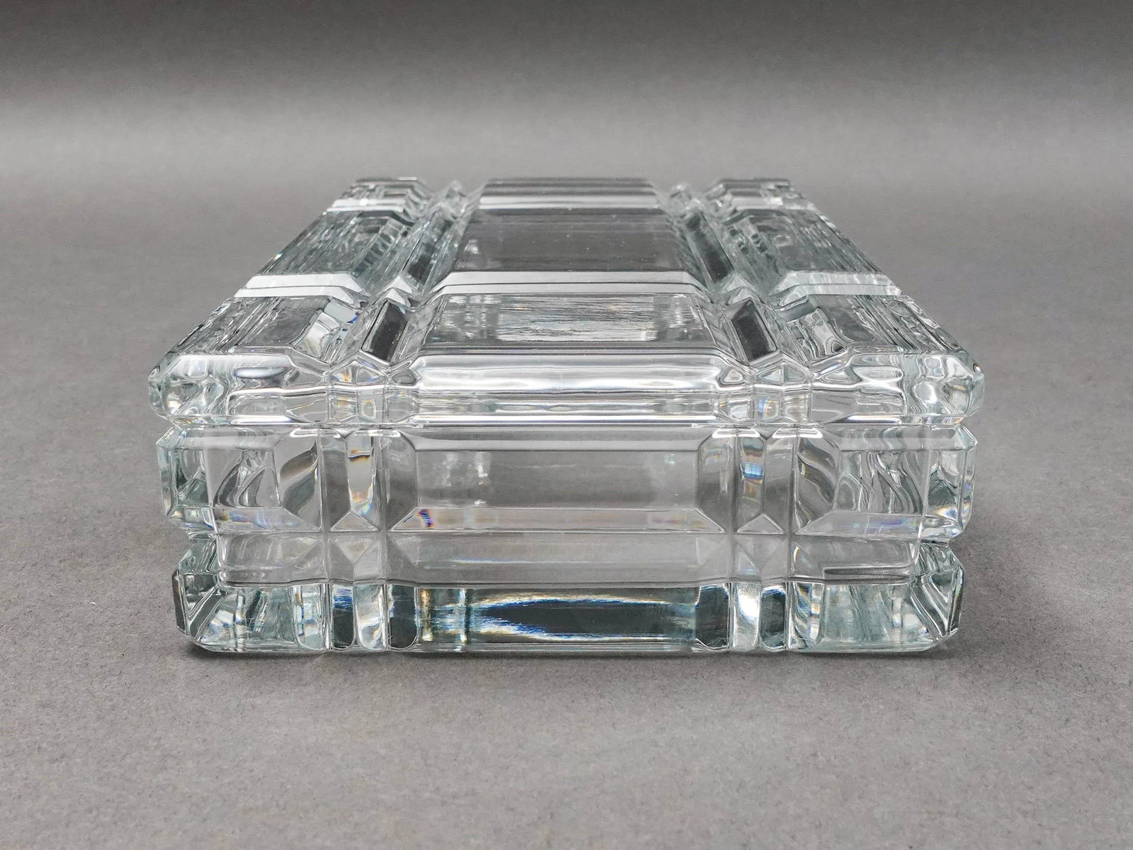 Ralph Lauren Vintage Glen Plaid Crystal Cut Glass Trinket Dresser Box - 5