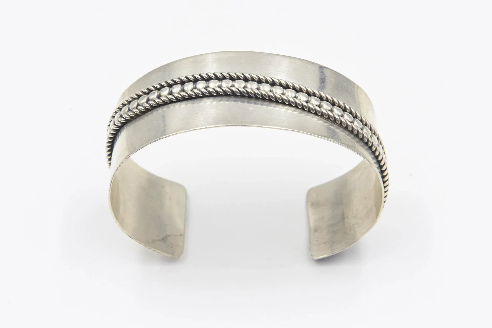Native American Navajo Sterling Silver Cuff Bracelet by Tom Hawk - 3