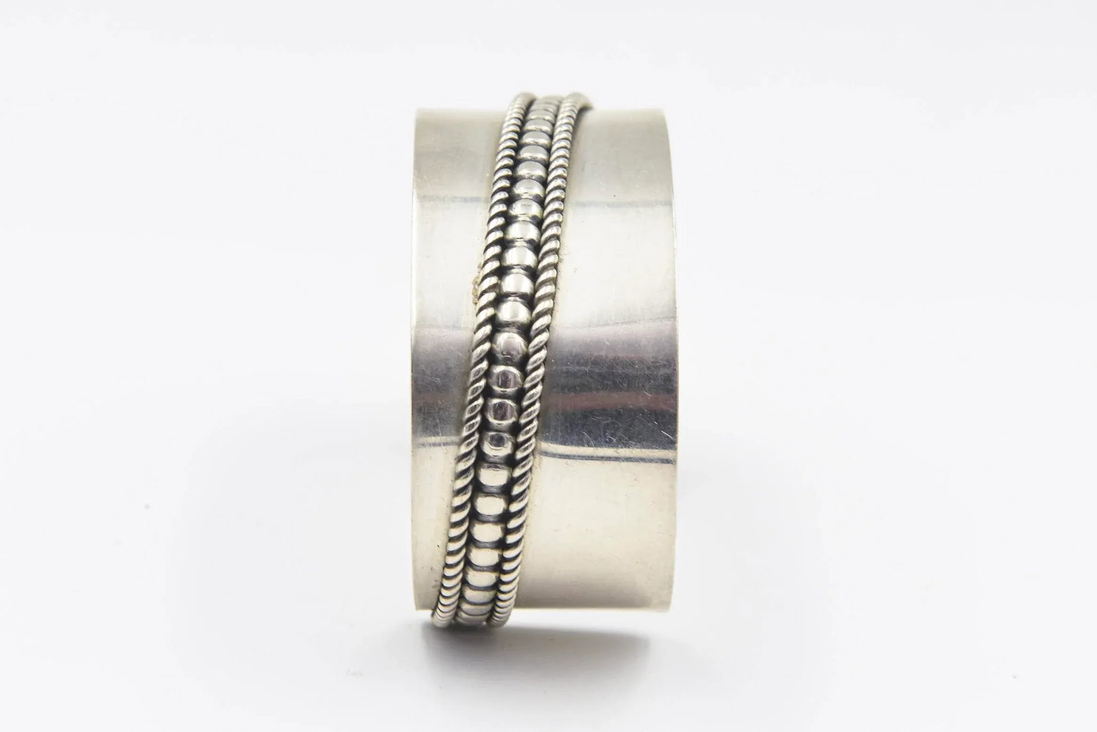 Native American Navajo Sterling Silver Cuff Bracelet by Tom Hawk - 7