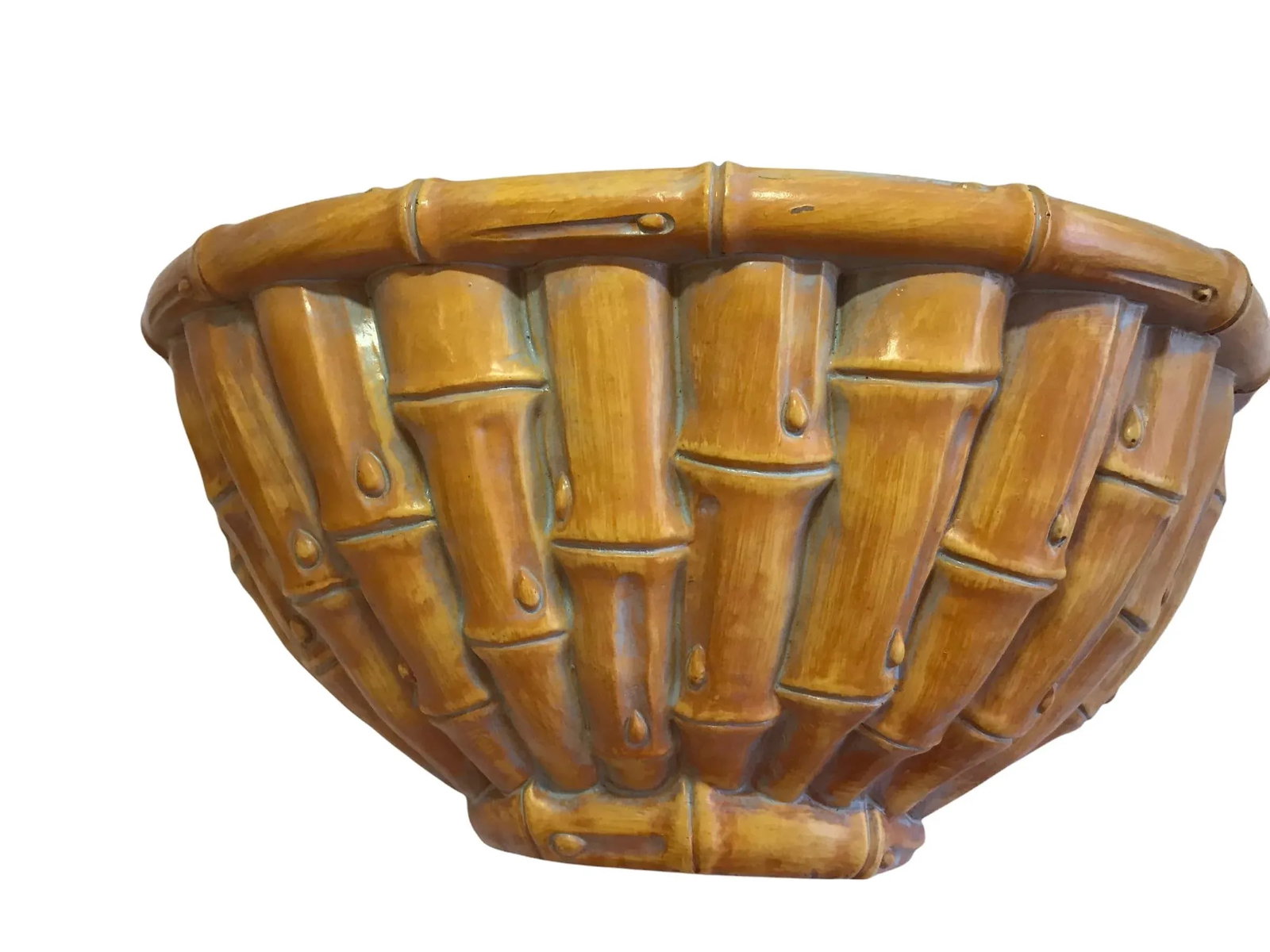 Large Vintage Palm Beach Coastal Chinoiserie Faux Bamboo Wall Shelves Brackets Sconces- A Pair - 8