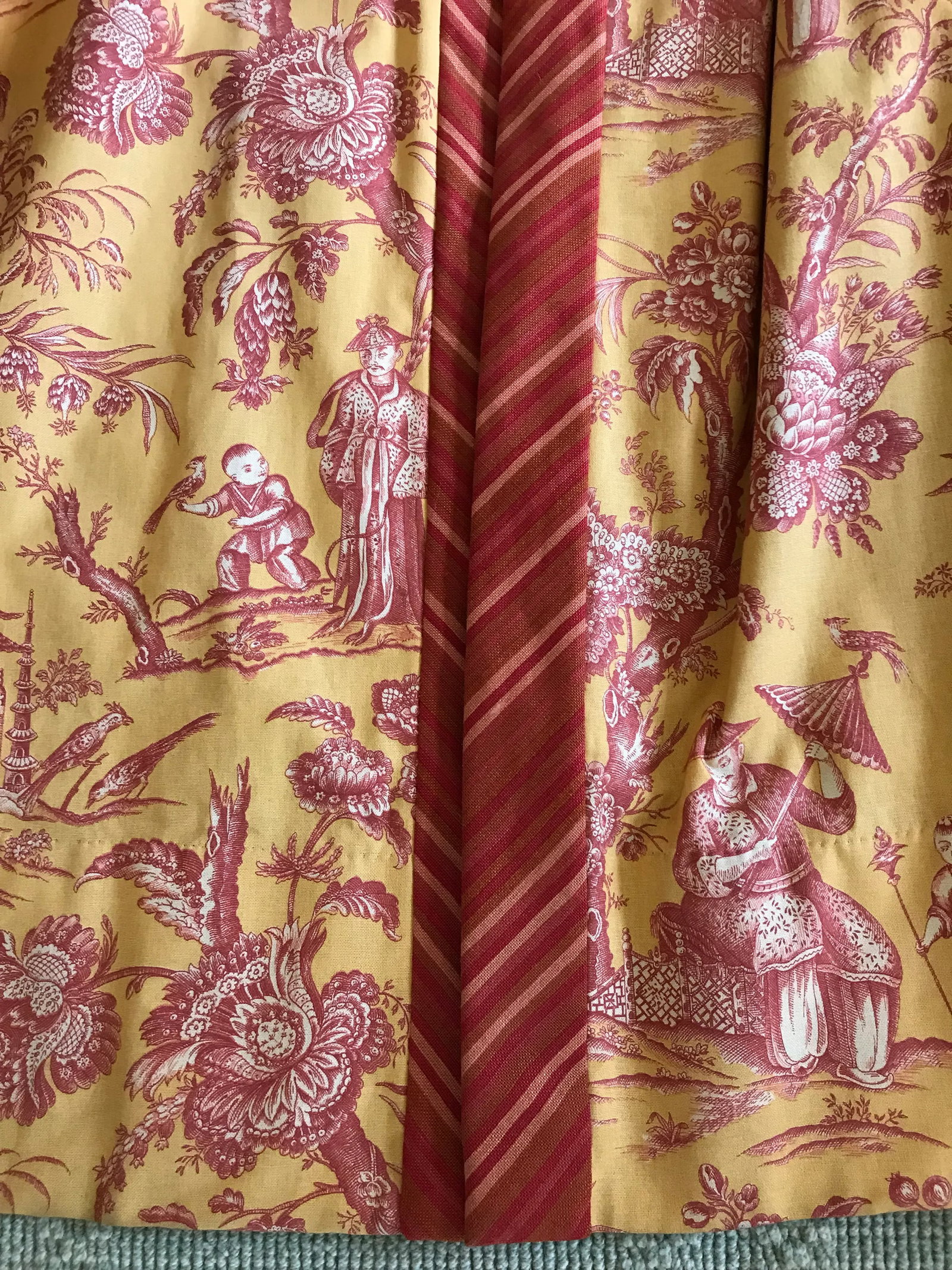 Chinoiserie Toile Custom Lined Curtains - Set of 6 - 11