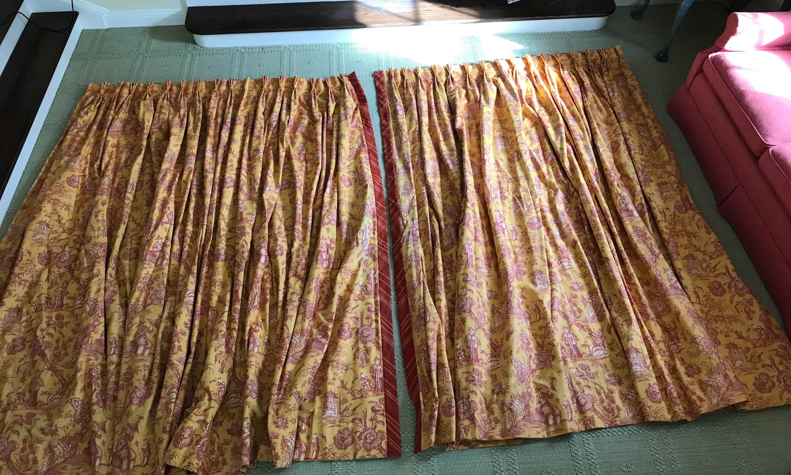 Chinoiserie Toile Custom Lined Curtains - Set of 6 - 2
