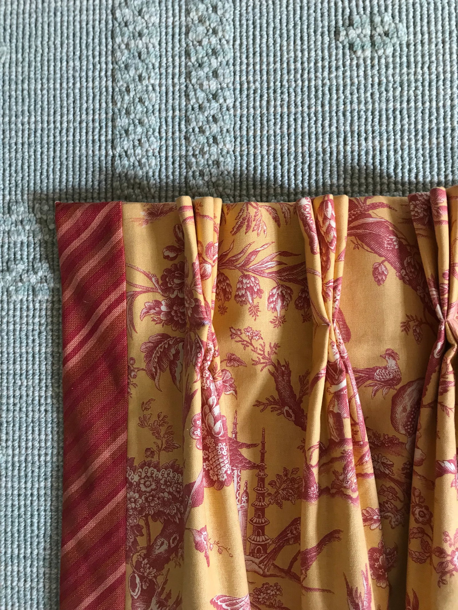 Chinoiserie Toile Custom Lined Curtains - Set of 6 - 5