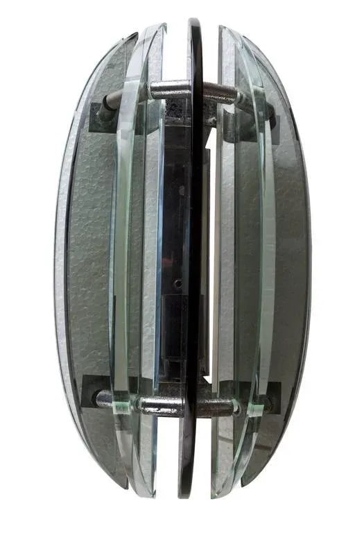 Art-Deco Period Glass Sconces With Chrome Details, European - a Pair - 3