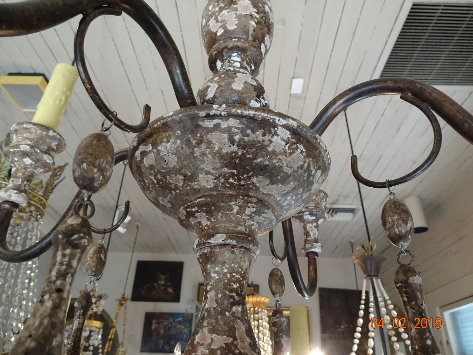 Italian Wood & Iron Chandelier - 10