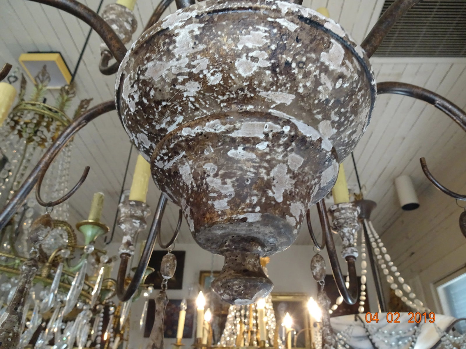 Italian Wood & Iron Chandelier - 11