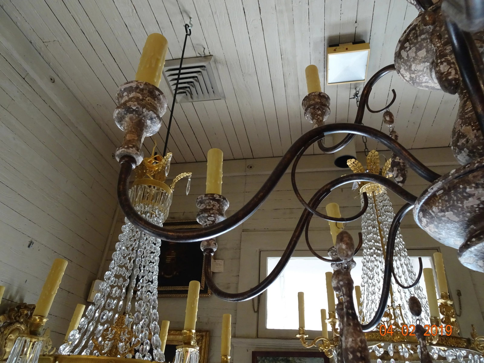 Italian Wood & Iron Chandelier - 5