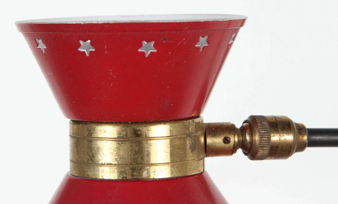 1960s Red Articulated Sconce by Rene Mathieu - 2