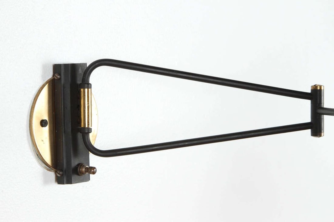 1960s Red Articulated Sconce by Rene Mathieu - 5