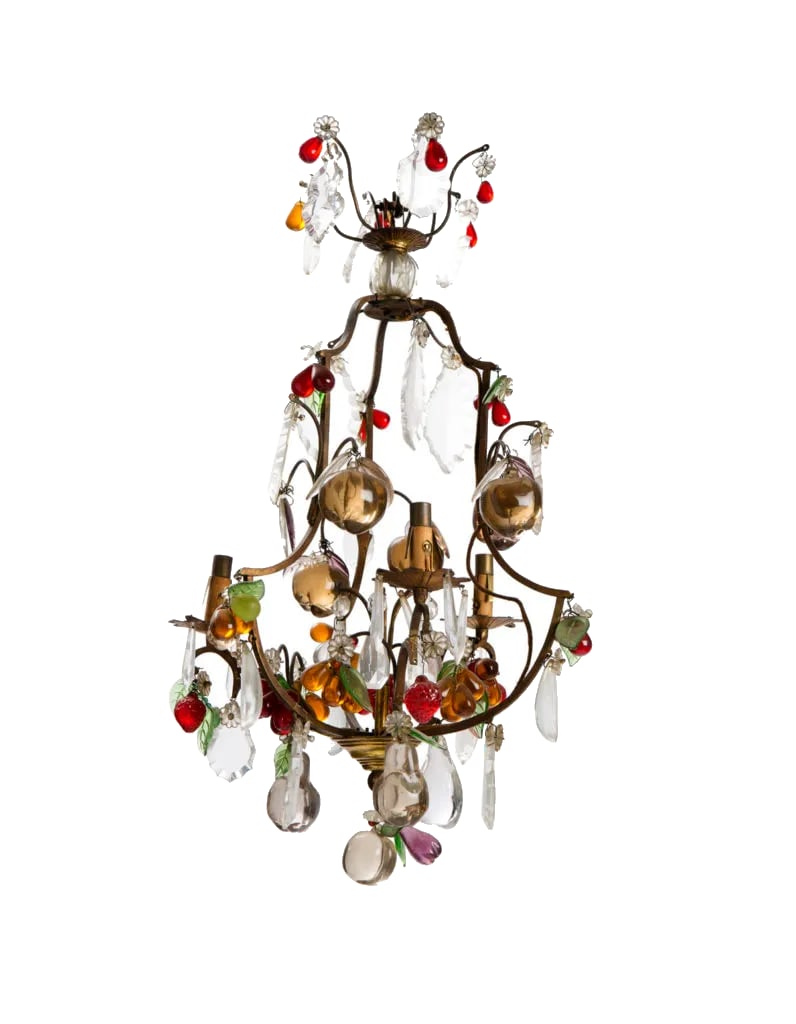 1920s Small Vintage 3-Light French Crystal Chandelier (1 of 3)